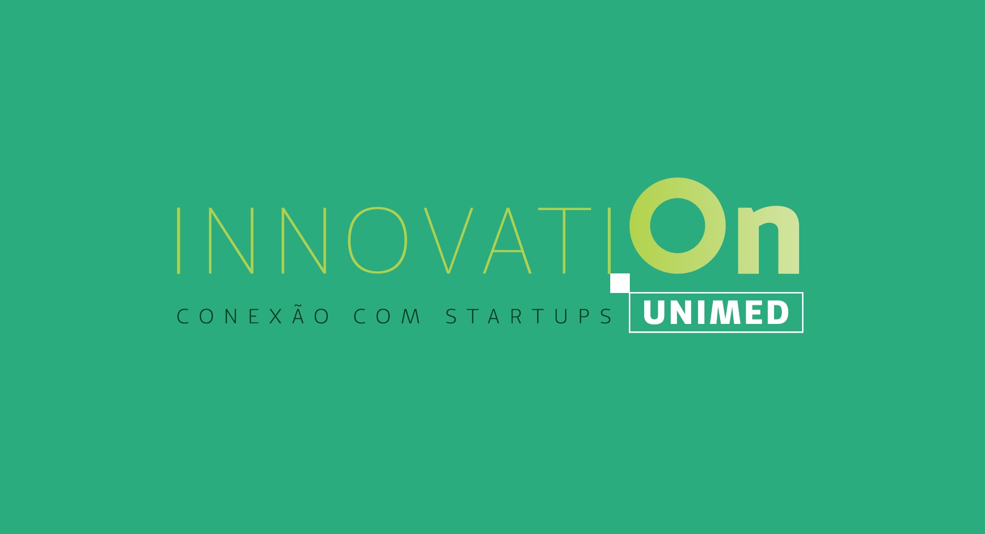Imagem mostra logotipo do InnovatiOn Unimed, programa de conexão com startups