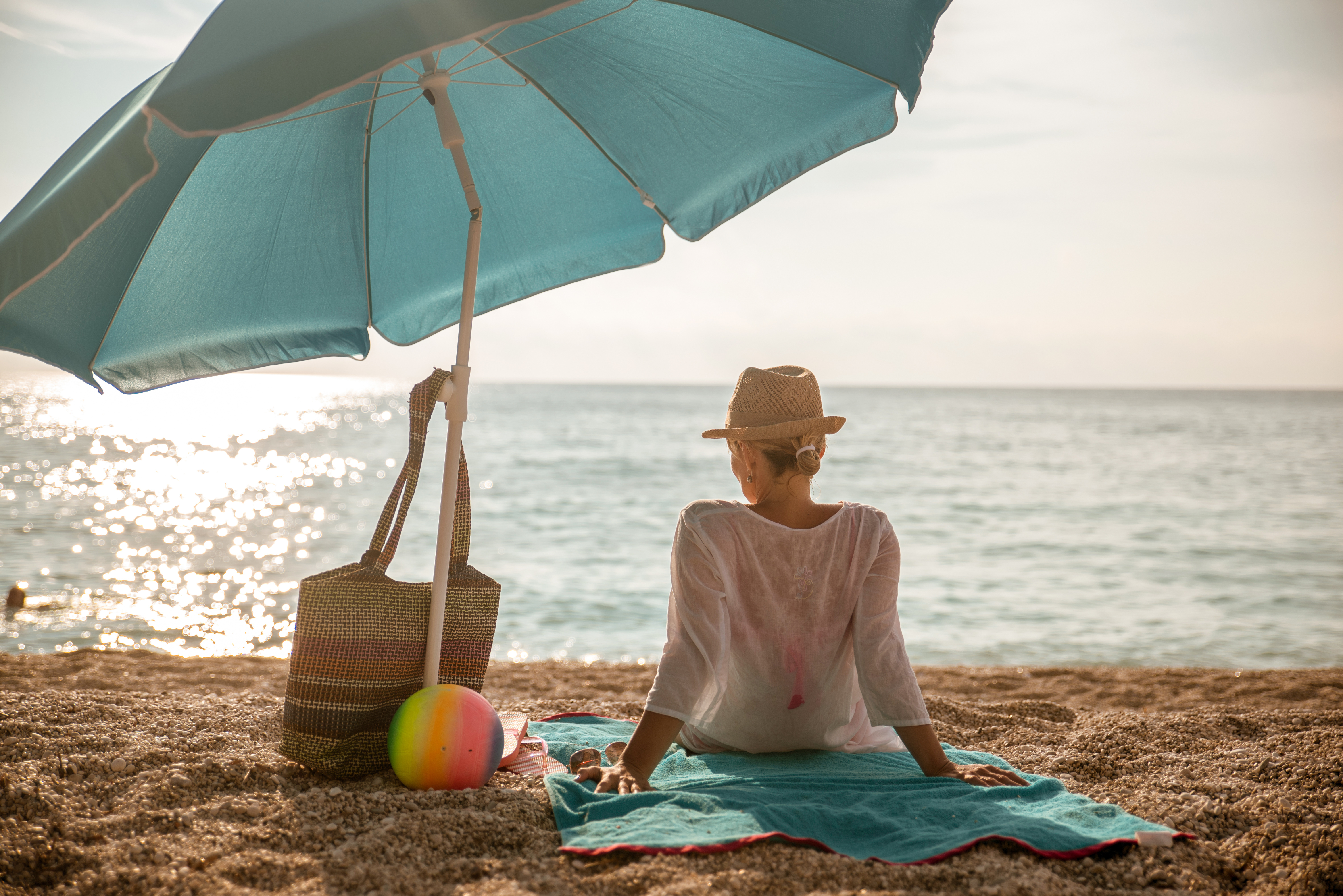 Meditation on the beach by the sea